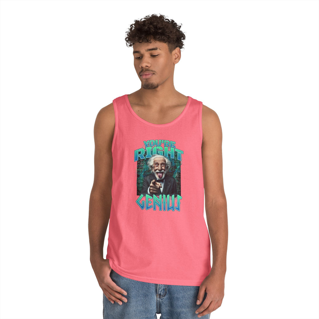 Genius Graphic Tank Top — "You're Pretty Smart, Genius" Vintage Scientist Design