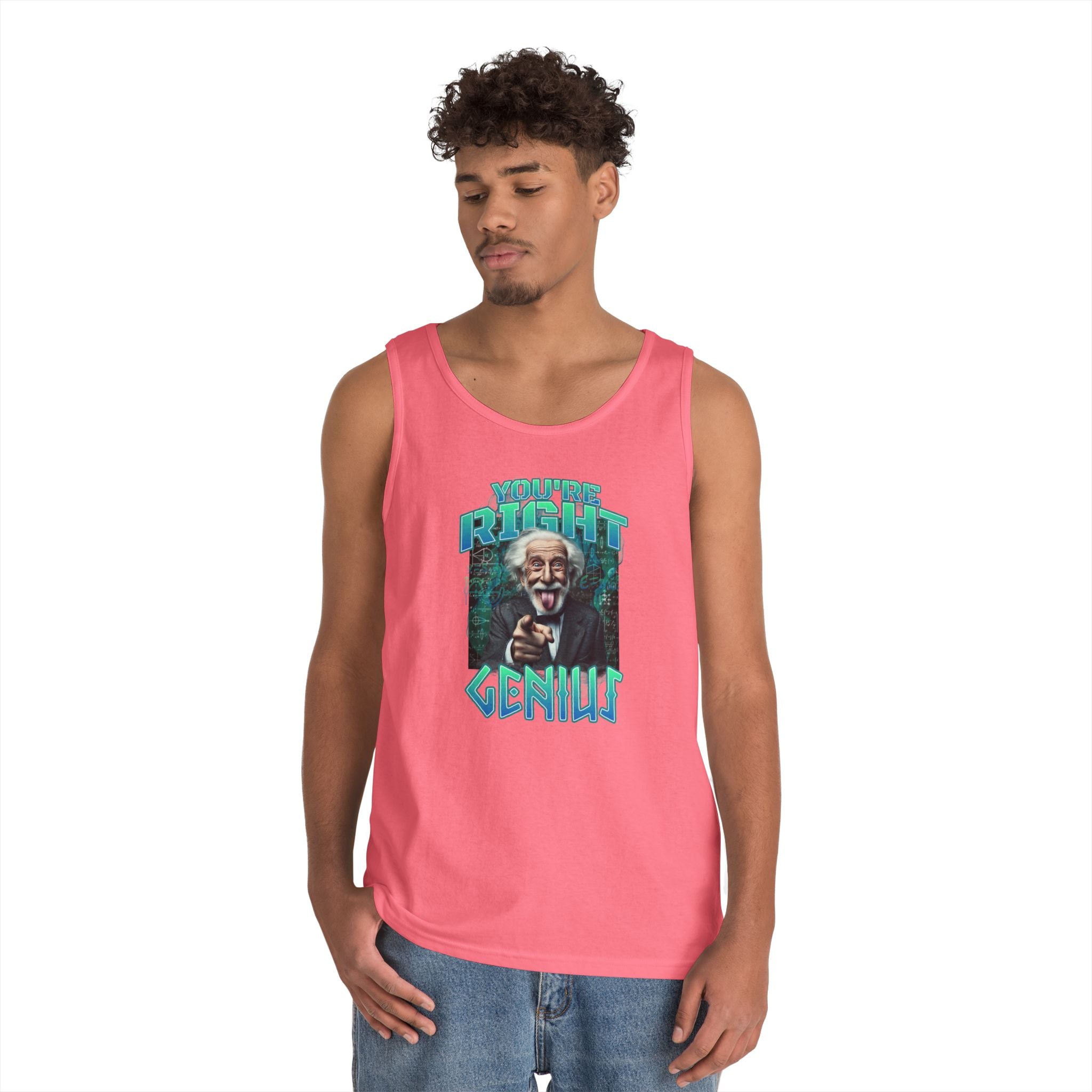 Genius Graphic Tank Top — "You're Pretty Smart, Genius" Vintage Scientist Design