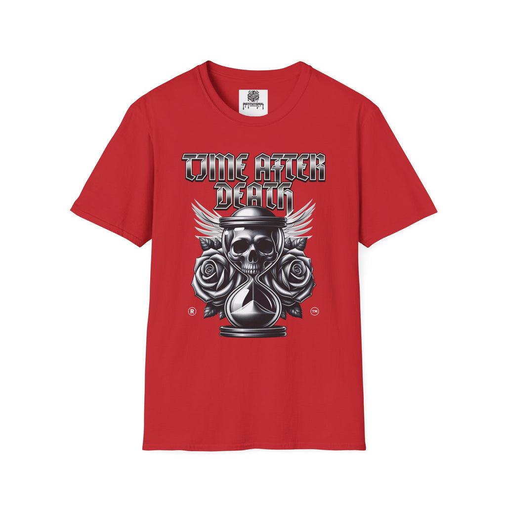 Time After Death Skull Tee — Gothic Hourglass Graphic T-Shirt