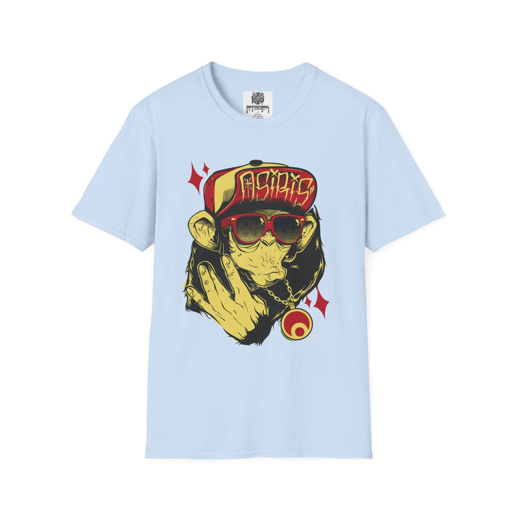 Monkey Streetwear T-Shirt — Retro Graphic Ape with Sunglasses & Cap
