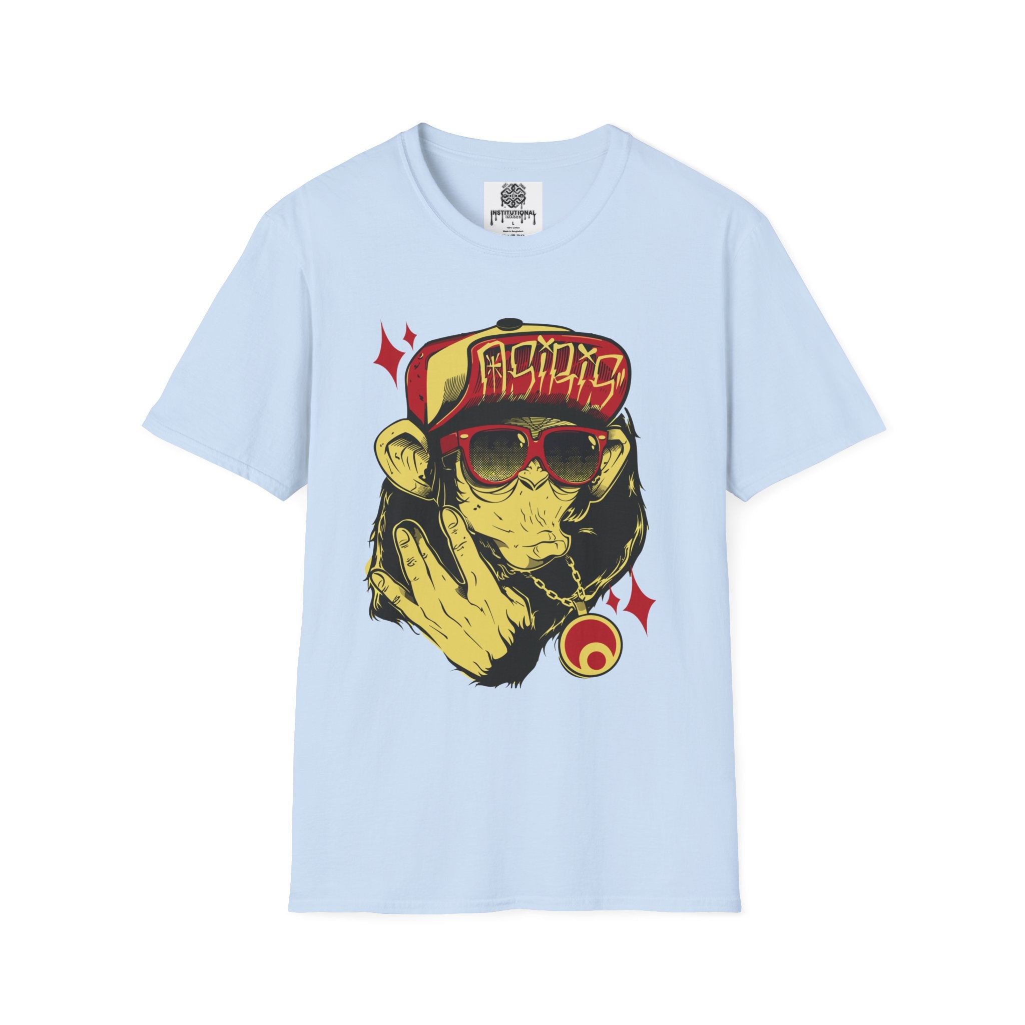 Monkey Streetwear T-Shirt — Retro Graphic Ape with Sunglasses & Cap