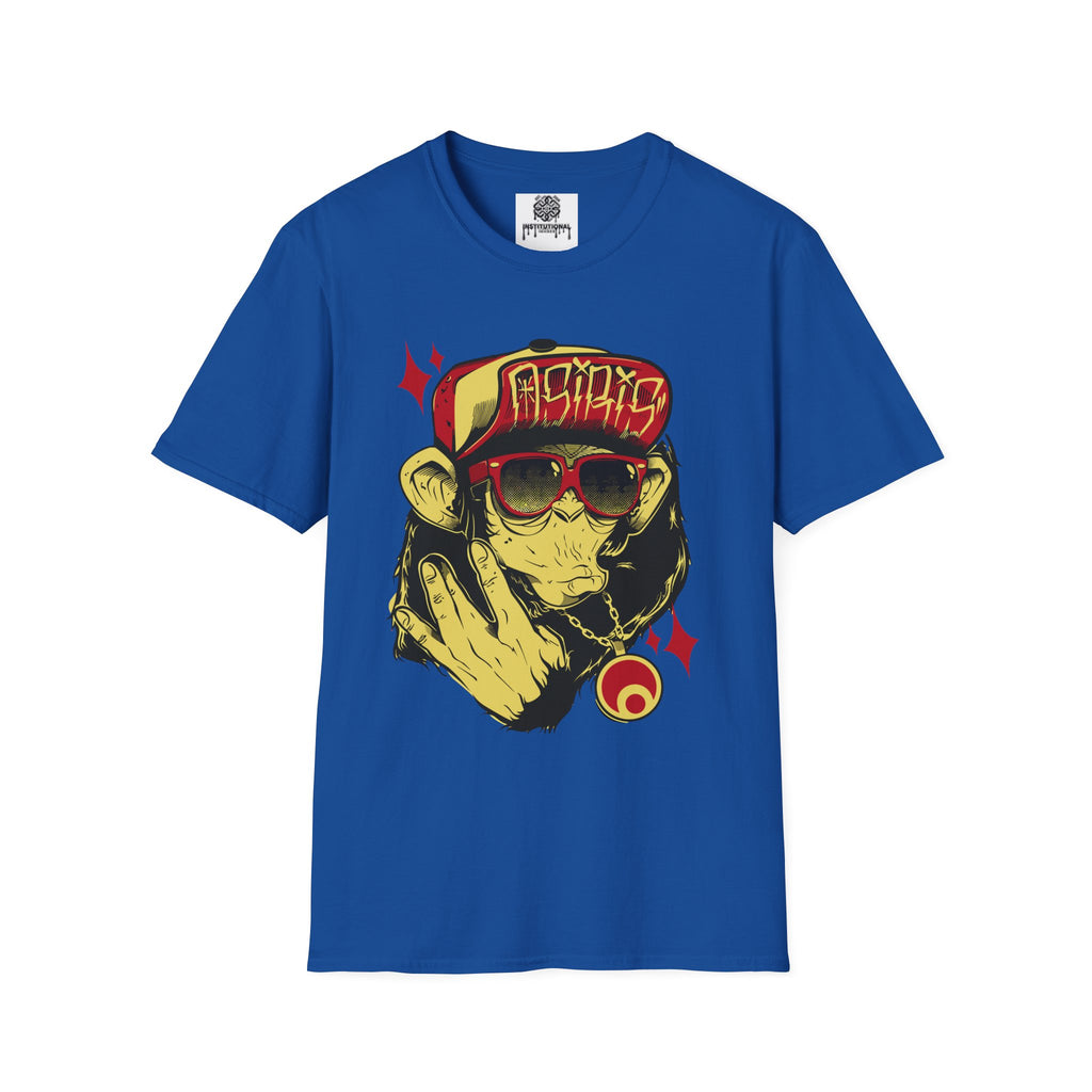 Monkey Streetwear T-Shirt — Retro Graphic Ape with Sunglasses & Cap