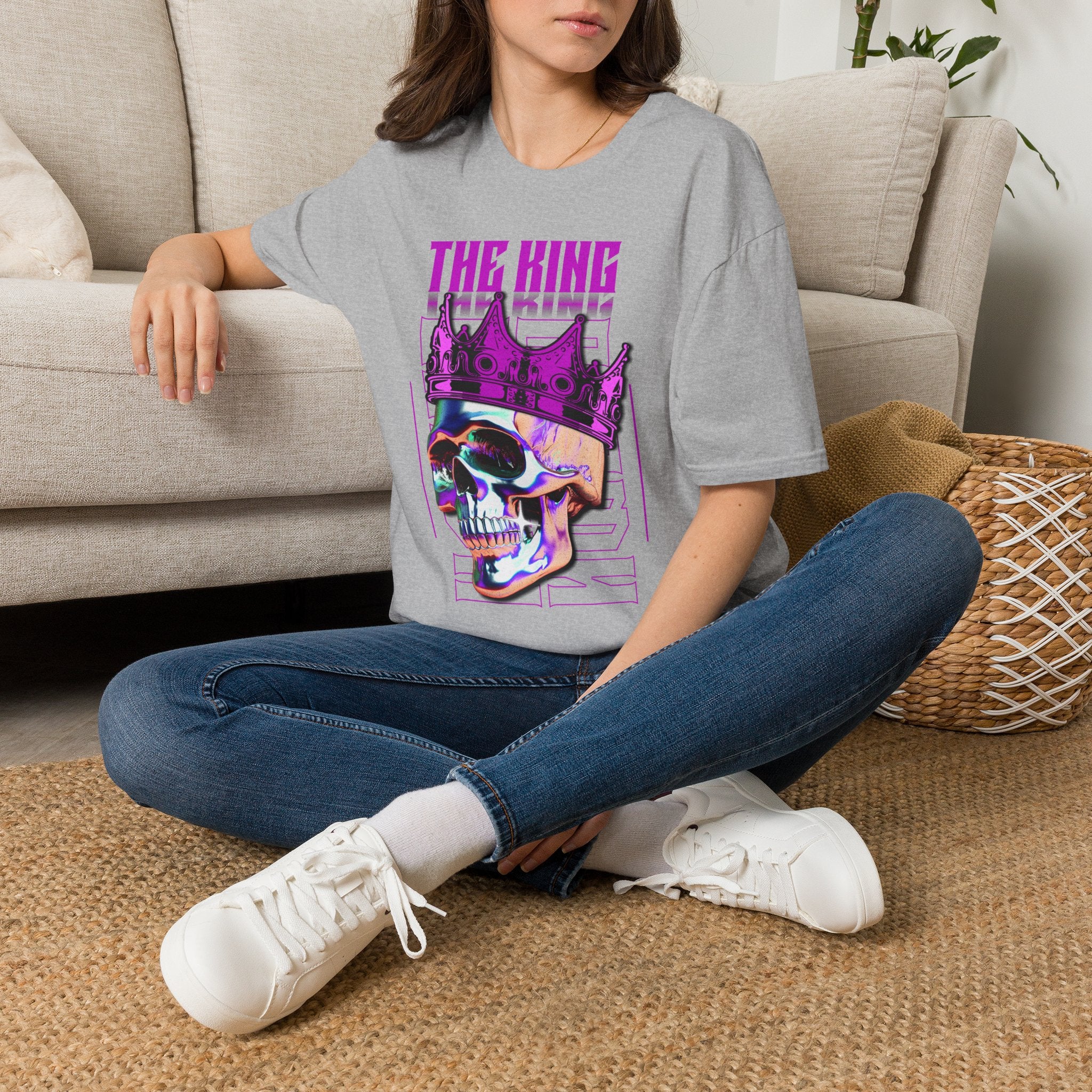 The King Skull Tee — Neon Crown Graphic T‑Shirt
