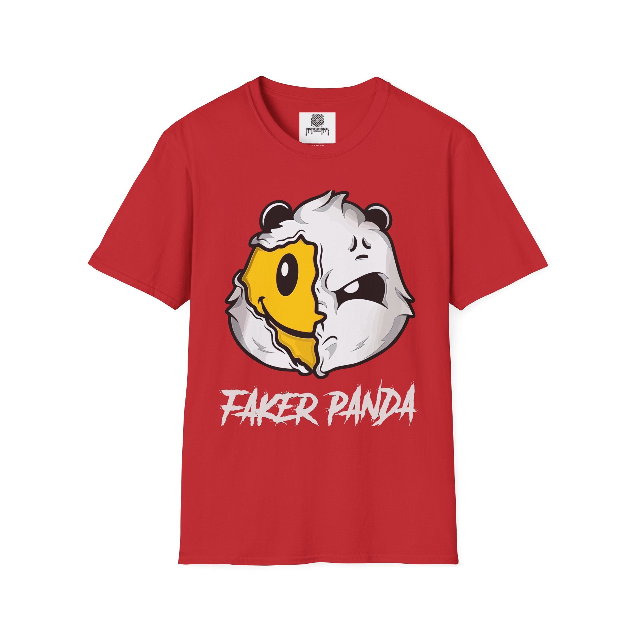 T-Shirt — 'Faker Panda' Distressed Dual-Face Graphic Tee