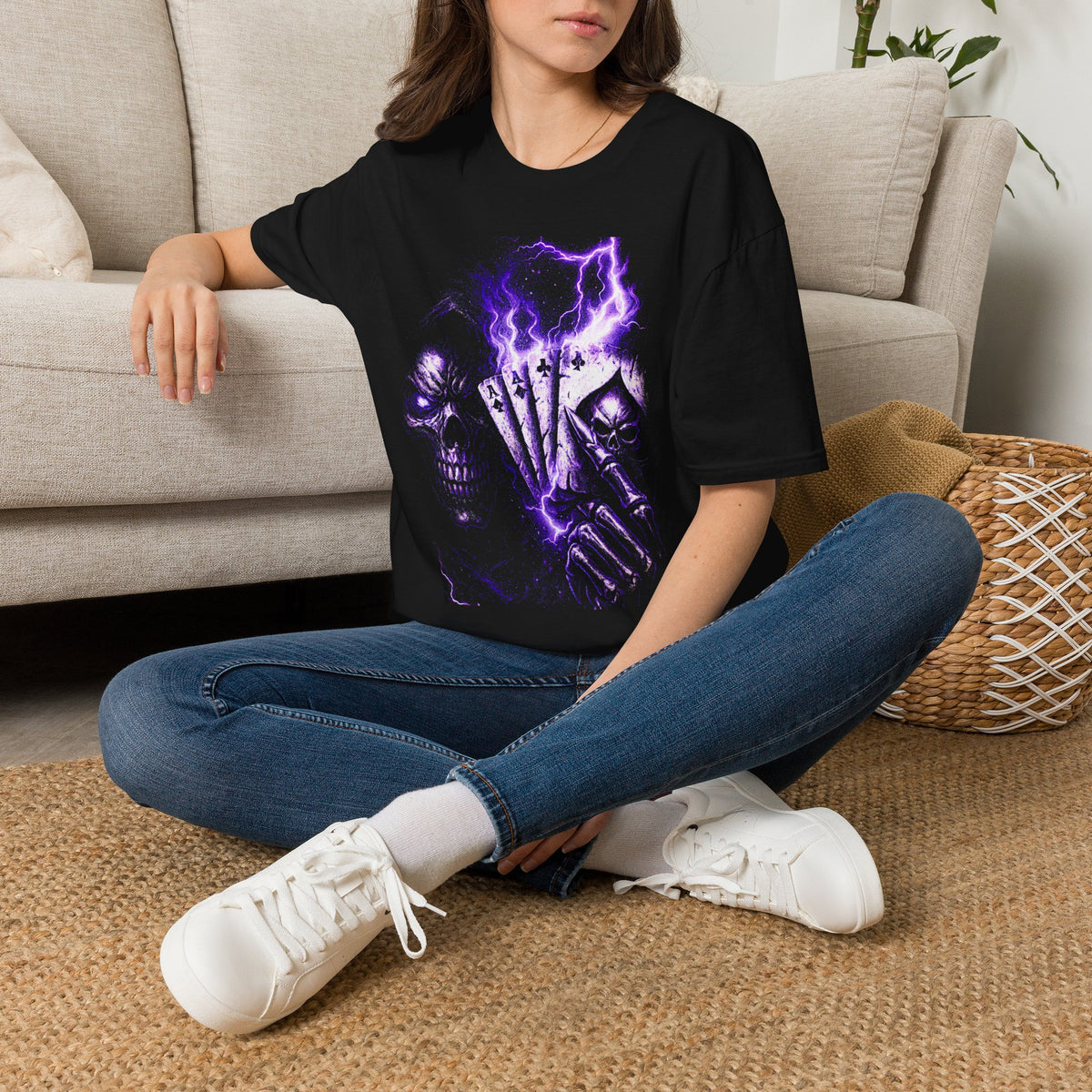 Floral Glow T-Shirt — Lavender Ghost Flower Graphic Tee