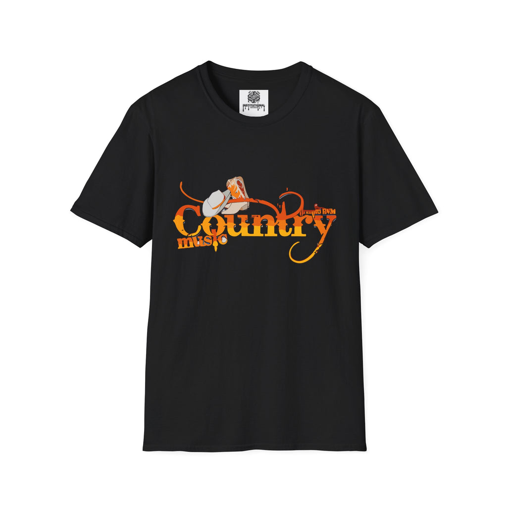 Country Music T‑Shirt — Vintage Cowboy Hat & Guitar Graphic
