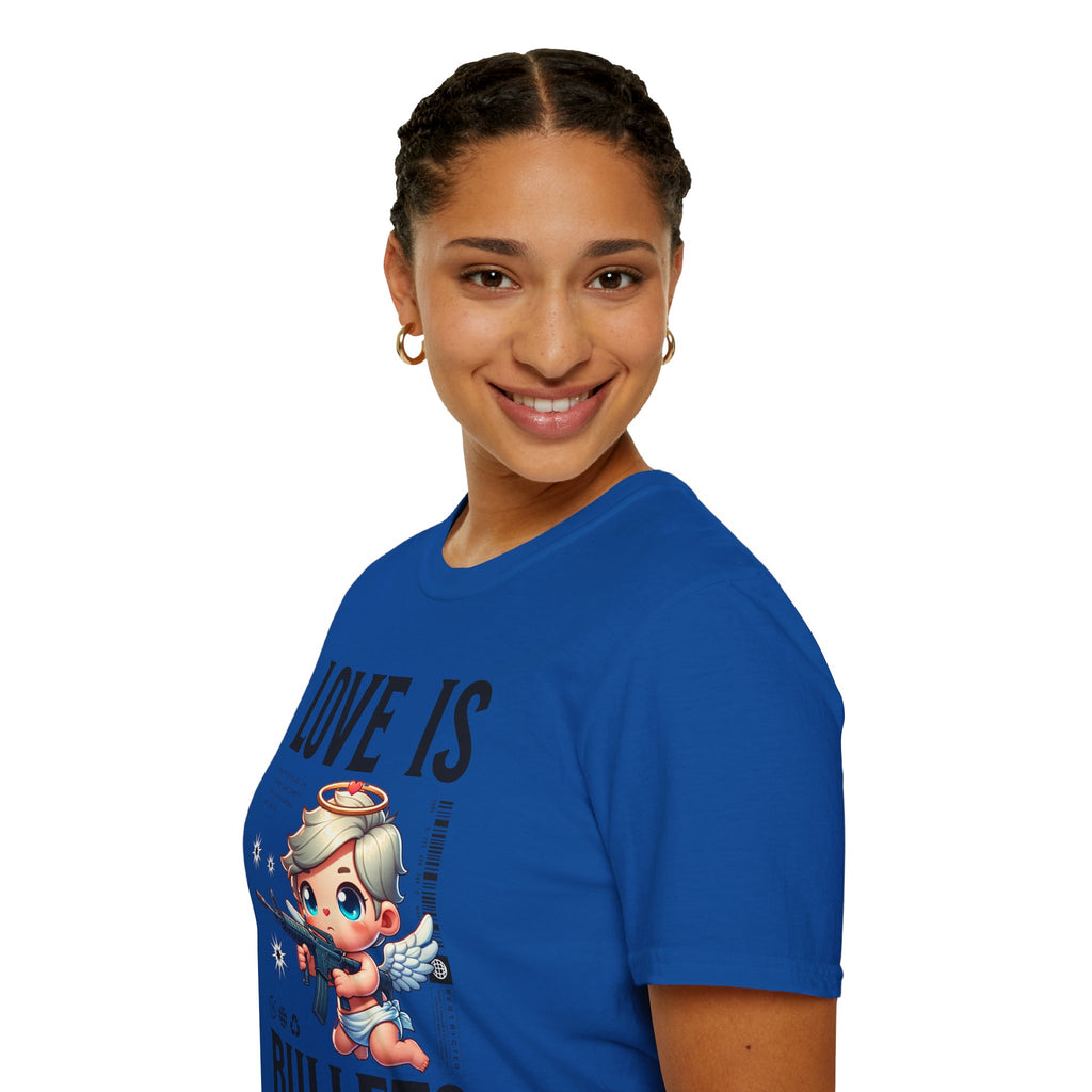 Love Is Bullets T-Shirt — Cute Angel Shooter Graphic Tee