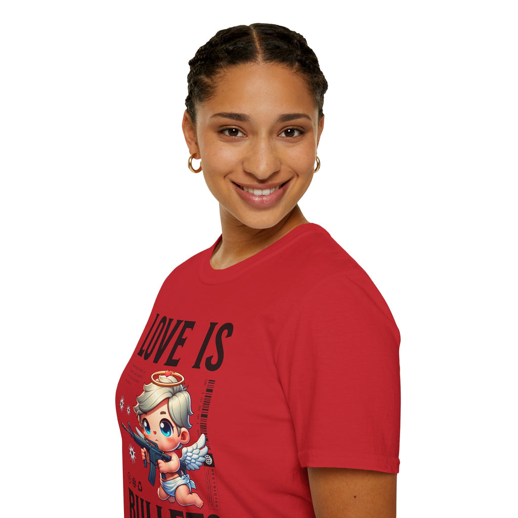 Love Is Bullets T-Shirt — Cute Angel Shooter Graphic Tee
