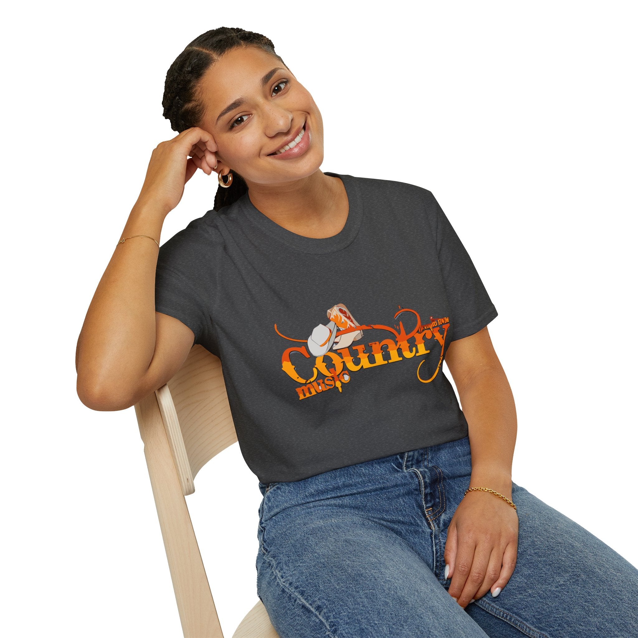 Country Music T‑Shirt — Vintage Cowboy Hat & Guitar Graphic