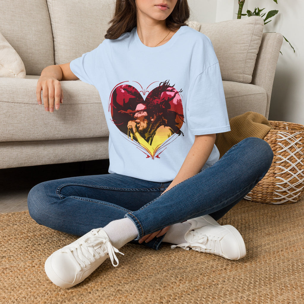 Heart Graphic T-Shirt — Vintage Couple Silhouette Love Tee