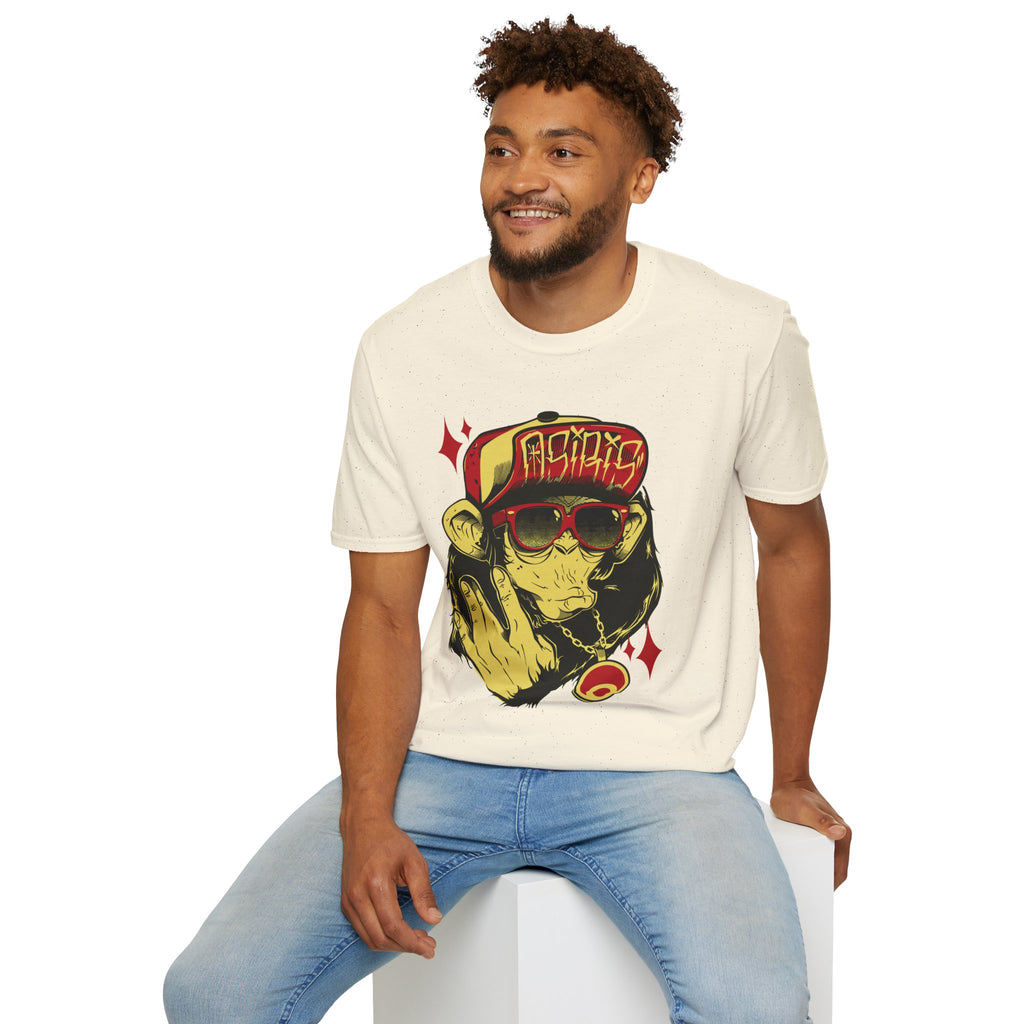 Monkey Streetwear T-Shirt — Retro Graphic Ape with Sunglasses & Cap