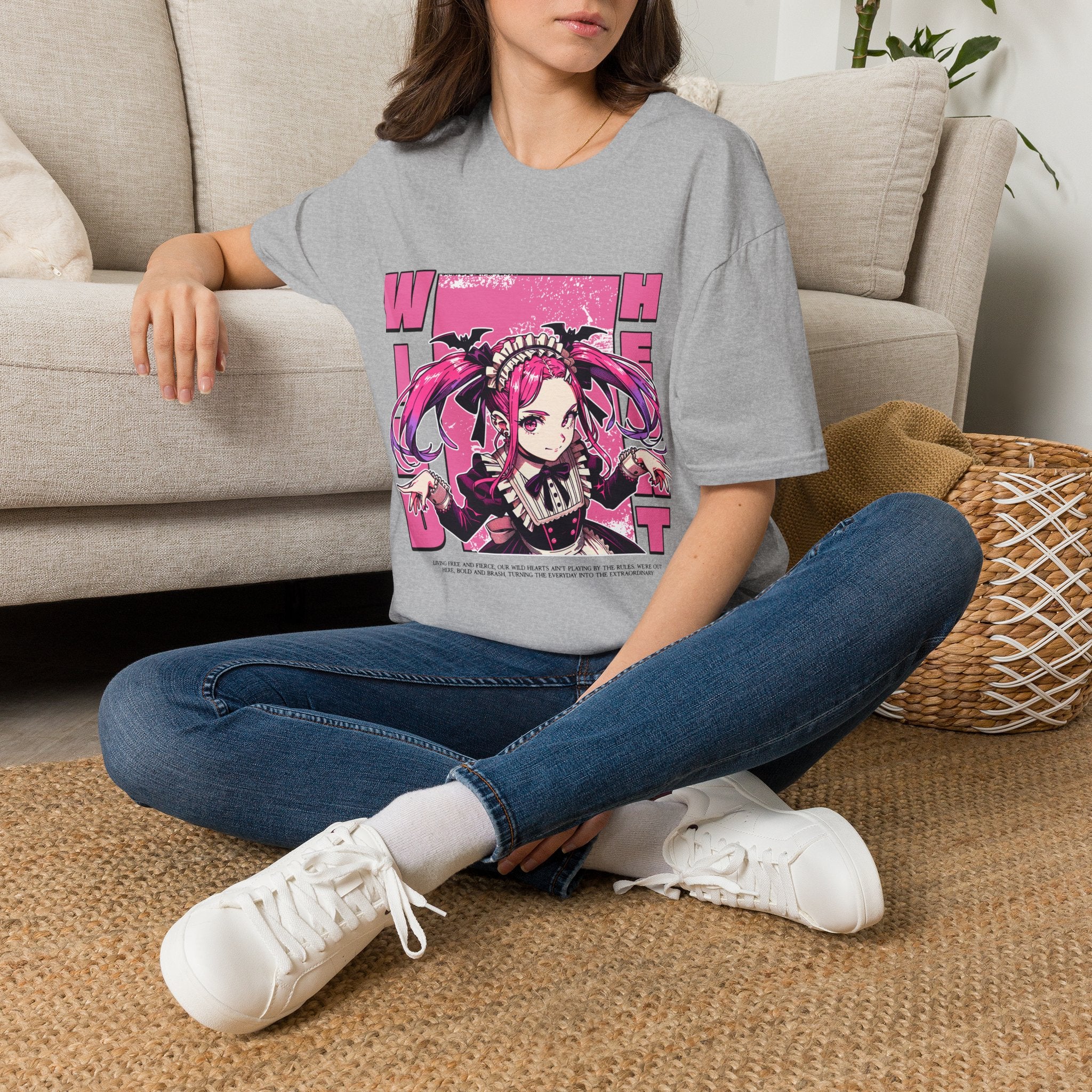 Witch Girl Anime T-Shirt — Pink Gothic Kawaii Graphic Tee