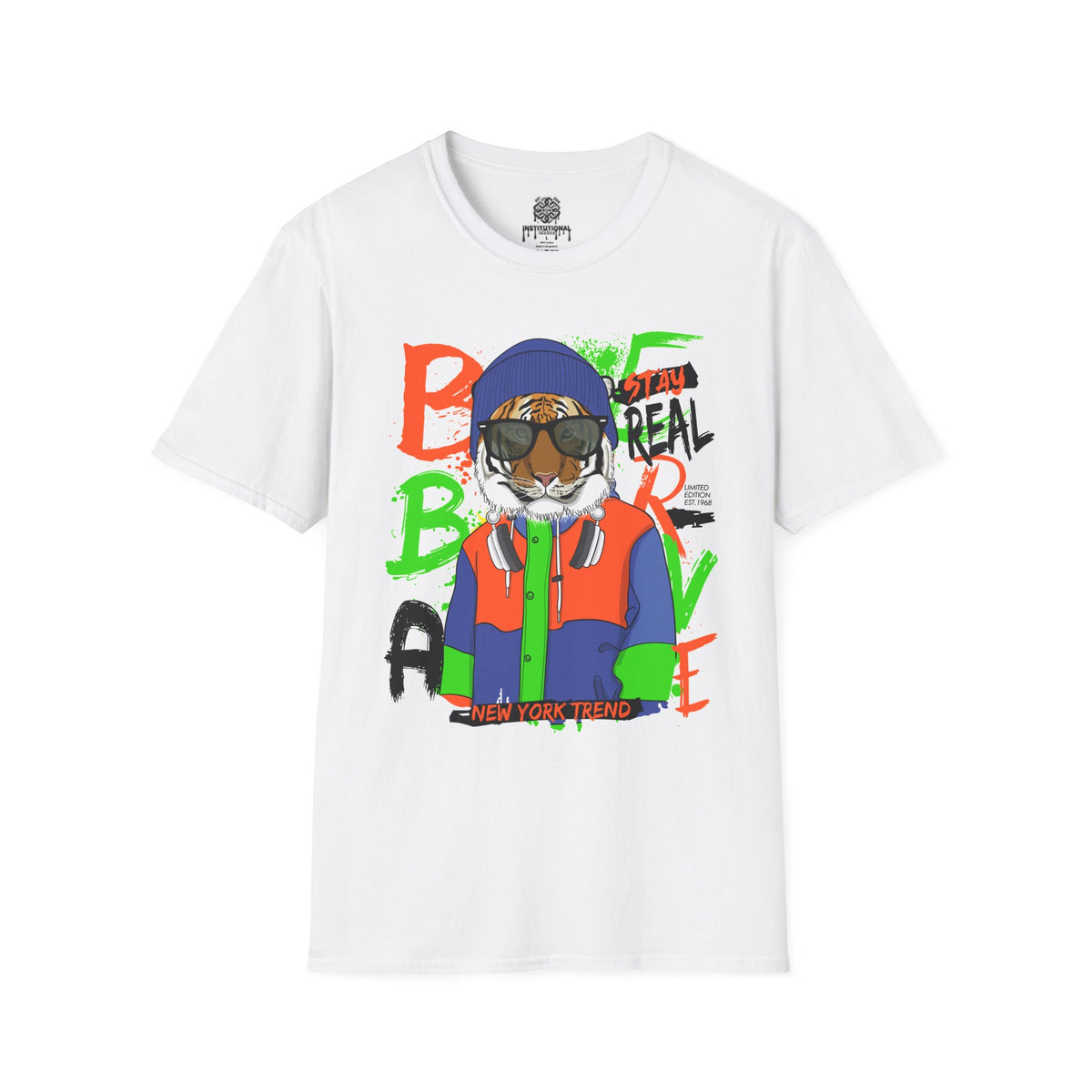 Tiger Graphic T-Shirt — 'Stay Real' Urban Streetwear Tee