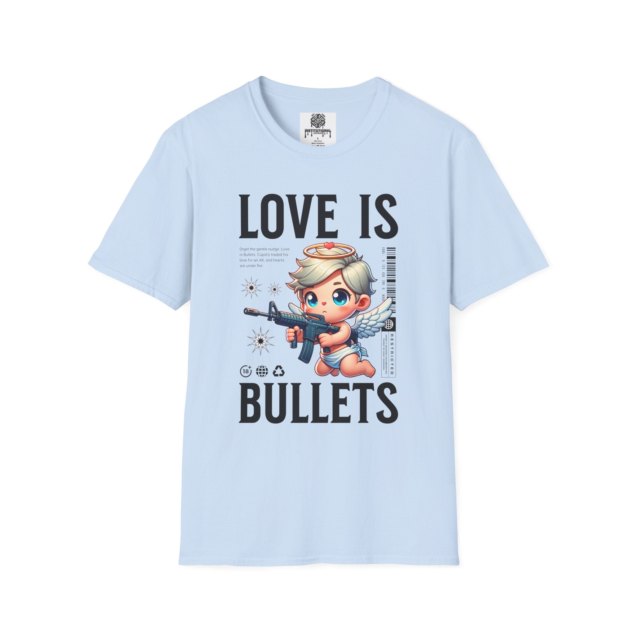 Love Is Bullets T-Shirt — Cute Angel Shooter Graphic Tee