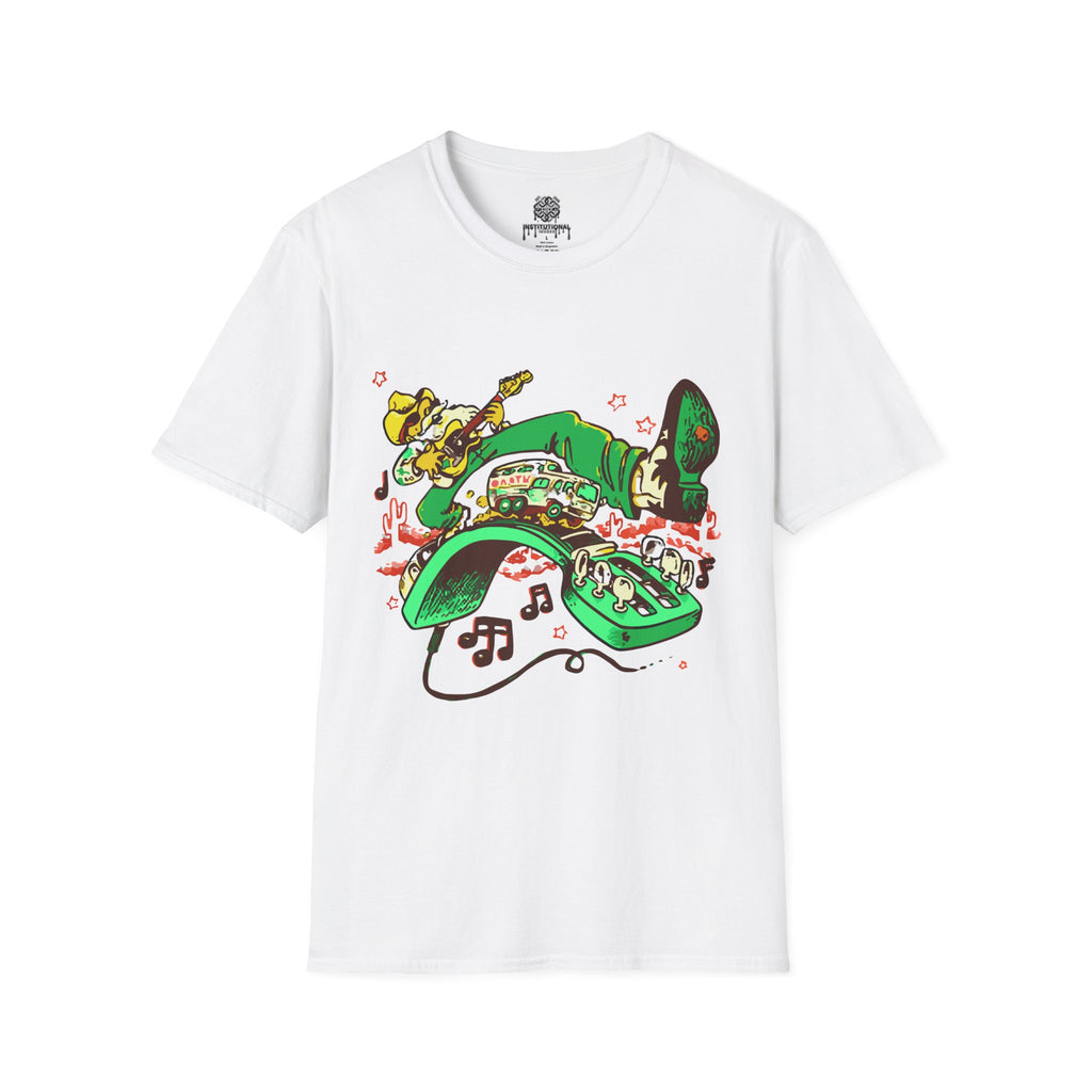 T-Shirt — Retro Cowboy Guitar Graphic Tee (Bold Western Music Design)