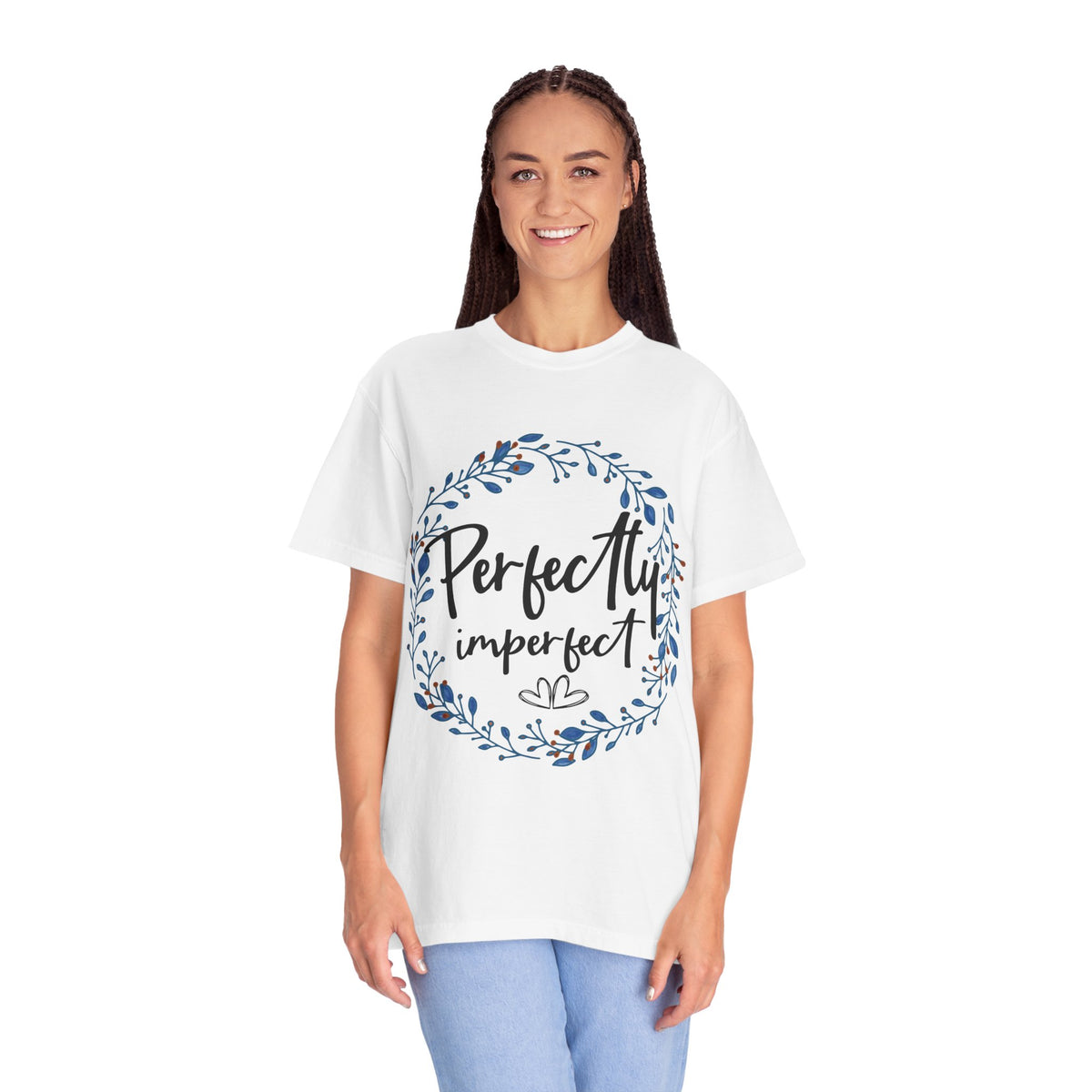 Perfectly Imperfect Floral T-Shirt — "Perfectly Imperfect" Inspirational Tee