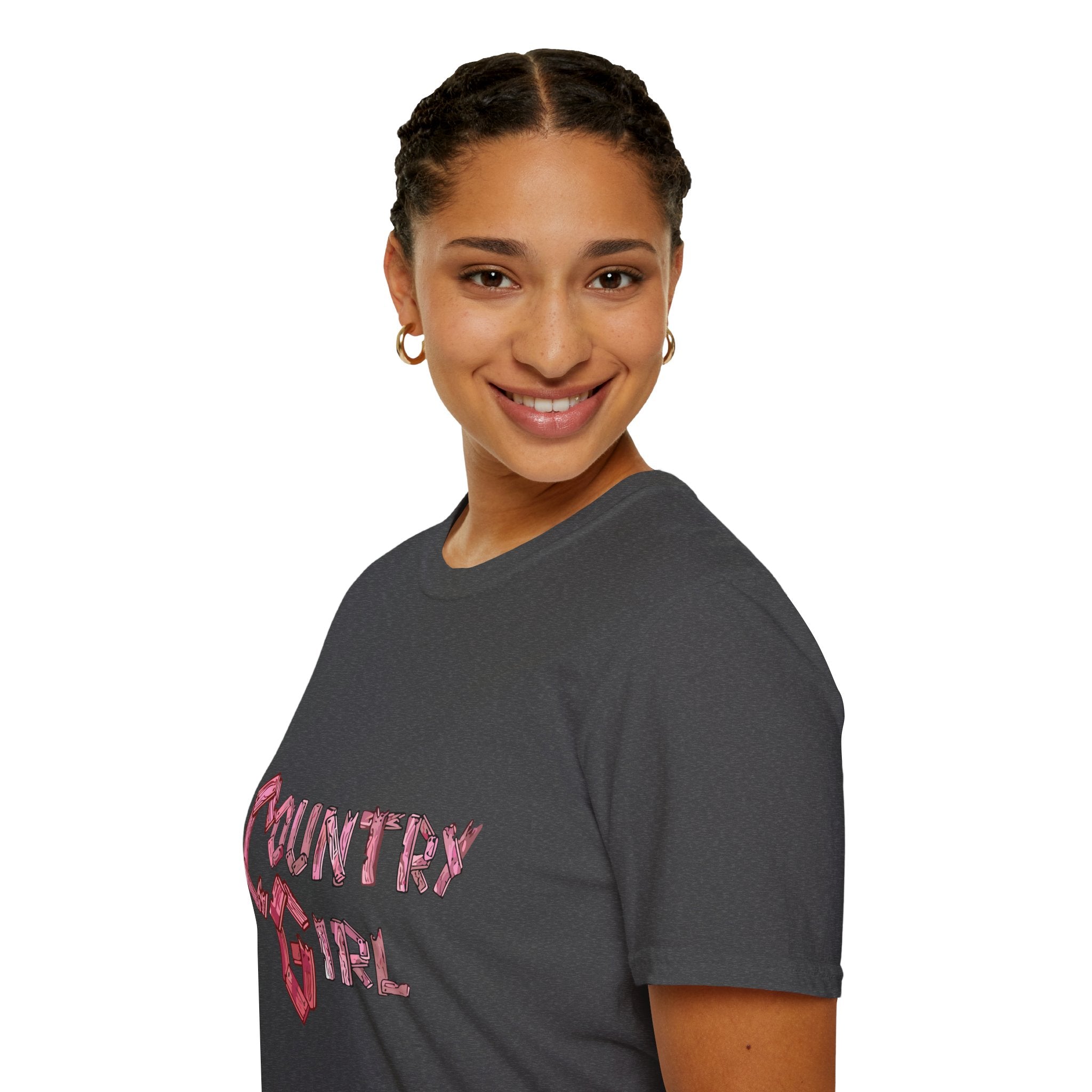 Country Girl T-Shirt — Western Pink Rope Typography Tee