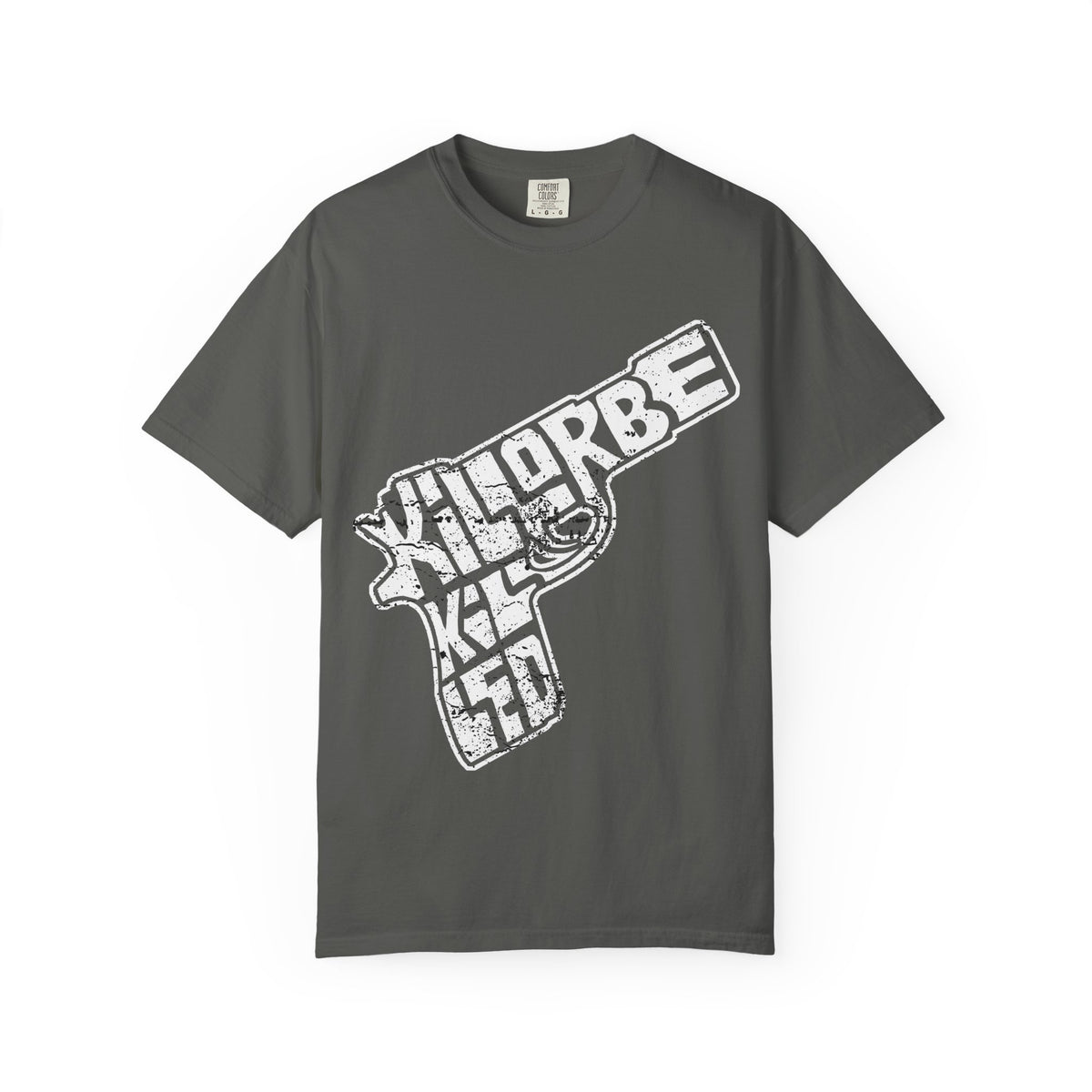 Gun Graphic T-Shirt — Vintage 'Kill or Be Killed' Distressed Design