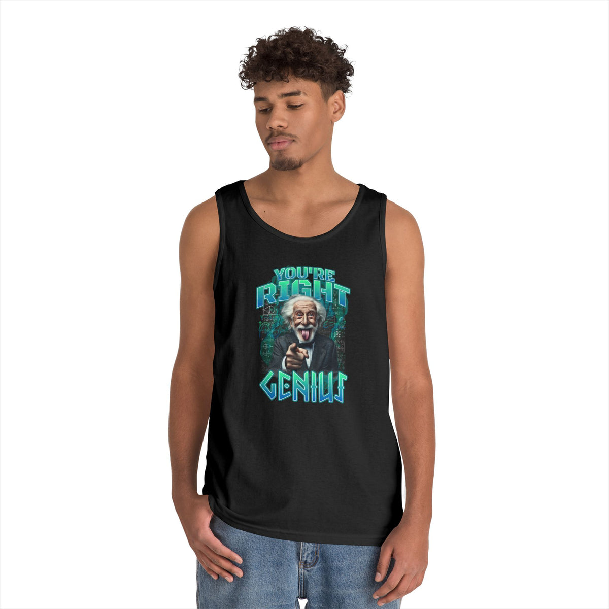 Genius Graphic Tank Top — "You're Pretty Smart, Genius" Vintage Scientist Design