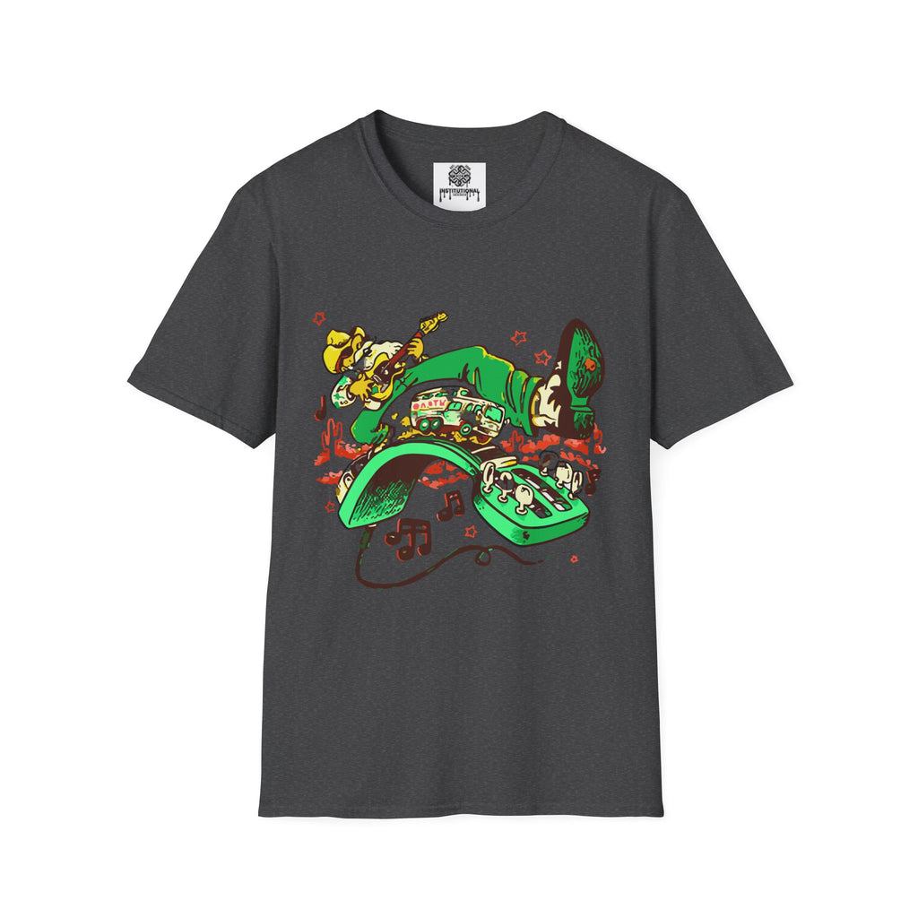 T-Shirt — Retro Cowboy Guitar Graphic Tee (Bold Western Music Design)