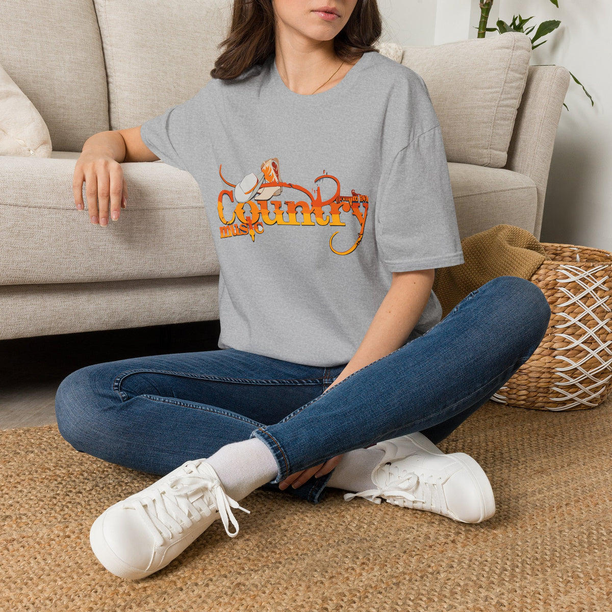 Country Music T‑Shirt — Vintage Cowboy Hat & Guitar Graphic