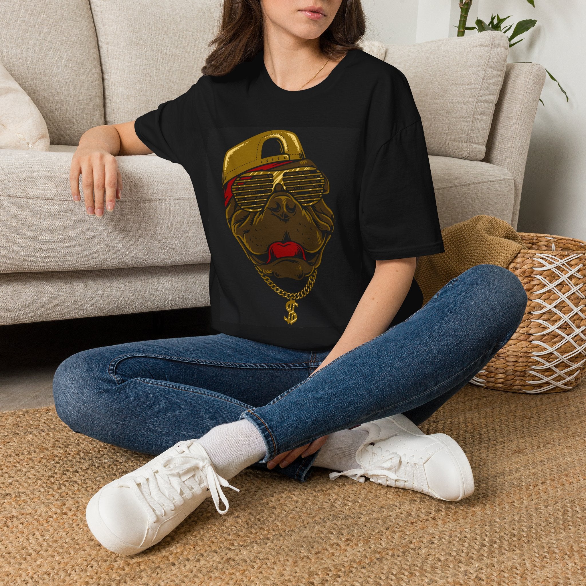 Bulldog Bling T-Shirt — Retro Hip-Hop Dog Graphic Tee