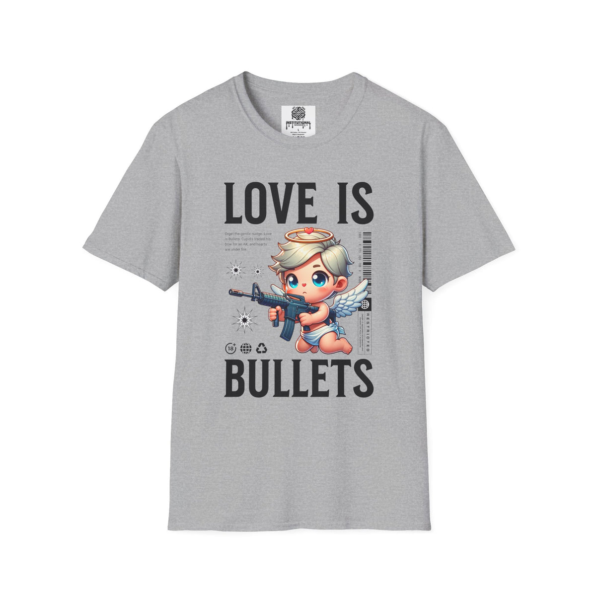 Love Is Bullets T-Shirt — Cute Angel Shooter Graphic Tee