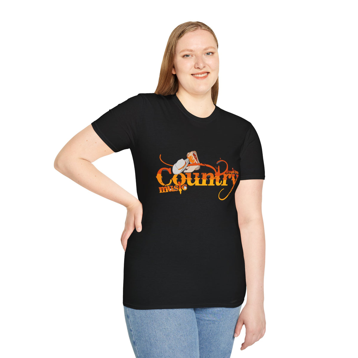 Country Music T‑Shirt — Vintage Cowboy Hat & Guitar Graphic