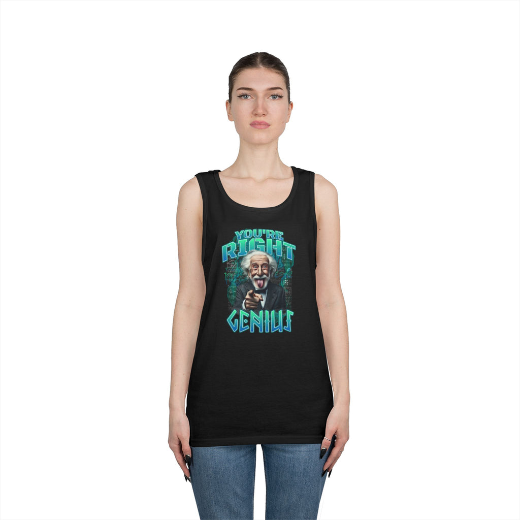 Genius Graphic Tank Top — "You're Pretty Smart, Genius" Vintage Scientist Design