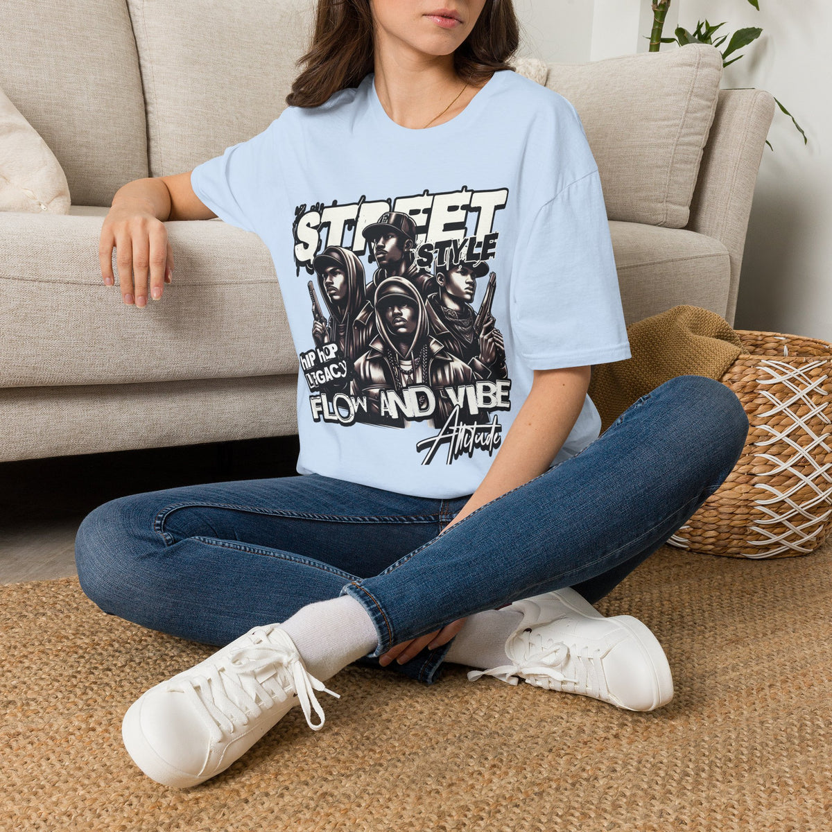 Street Style Graphic T‑Shirt — 'Street Style' Urban Vibe Tee with Crew Portraits