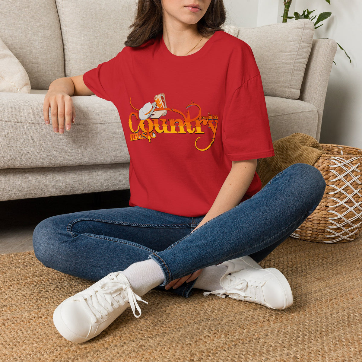 Country Music T‑Shirt — Vintage Cowboy Hat & Guitar Graphic