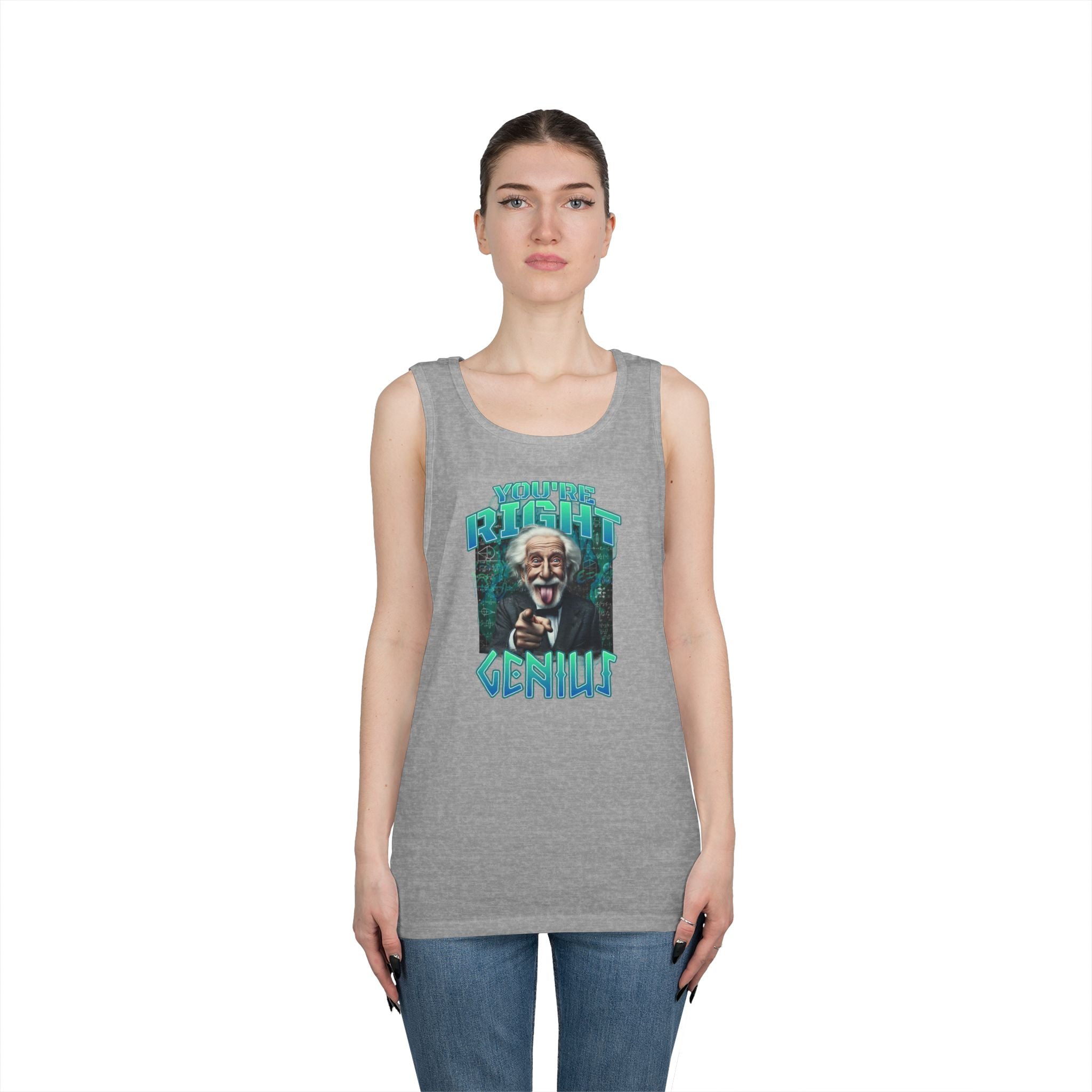 Genius Graphic Tank Top — "You're Pretty Smart, Genius" Vintage Scientist Design