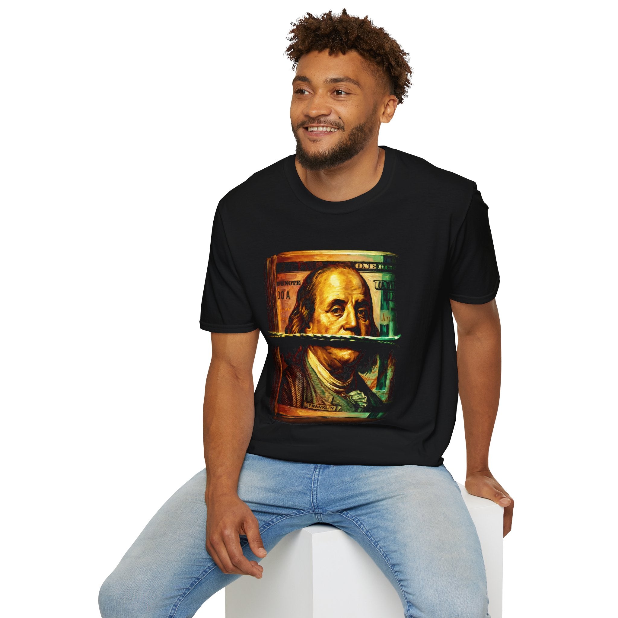 Benjamin Franklin Bill Graphic T-Shirt — Retro Money Art Tee