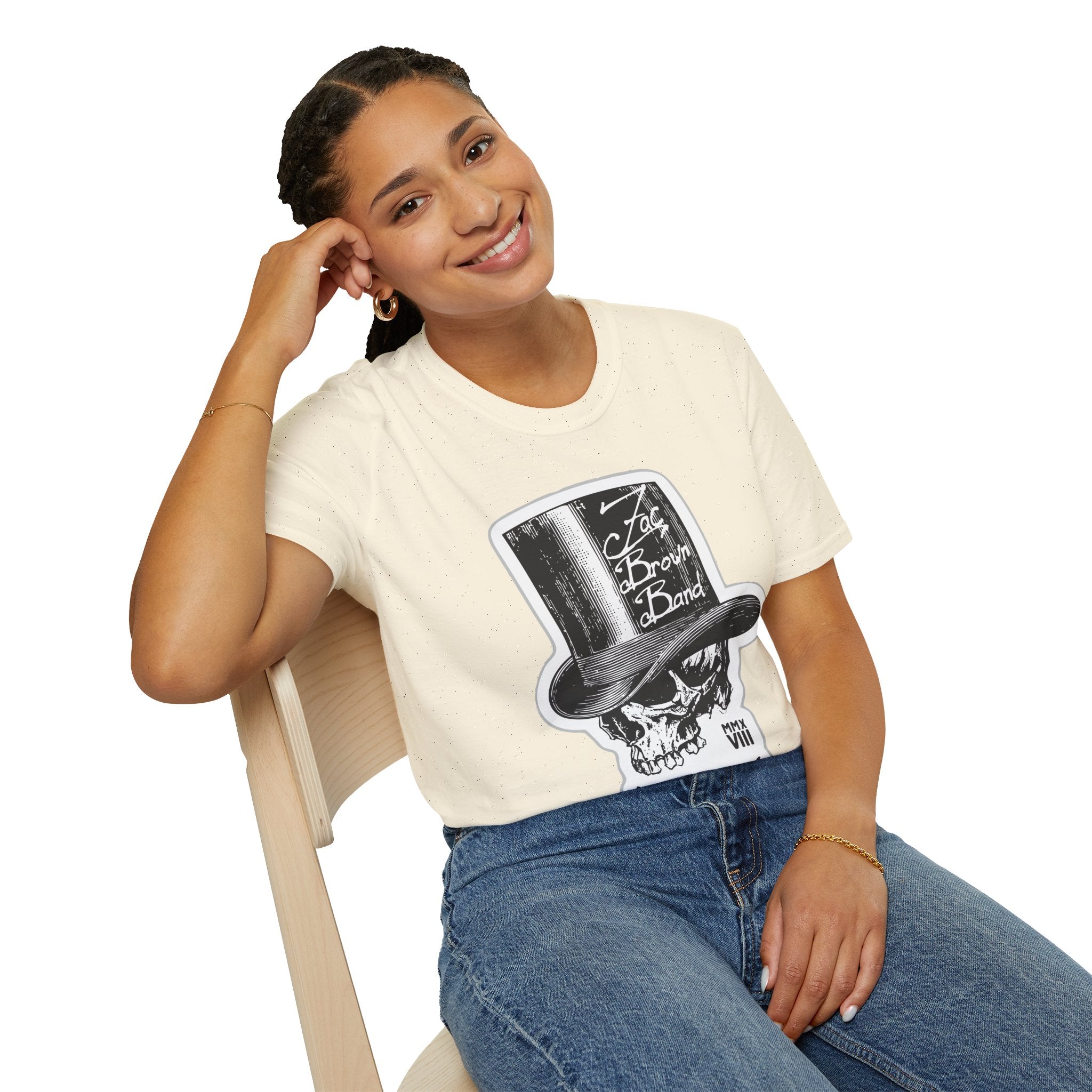 Top Hat Skull Band Tee — Zac Brown Band Graphic T-Shirt