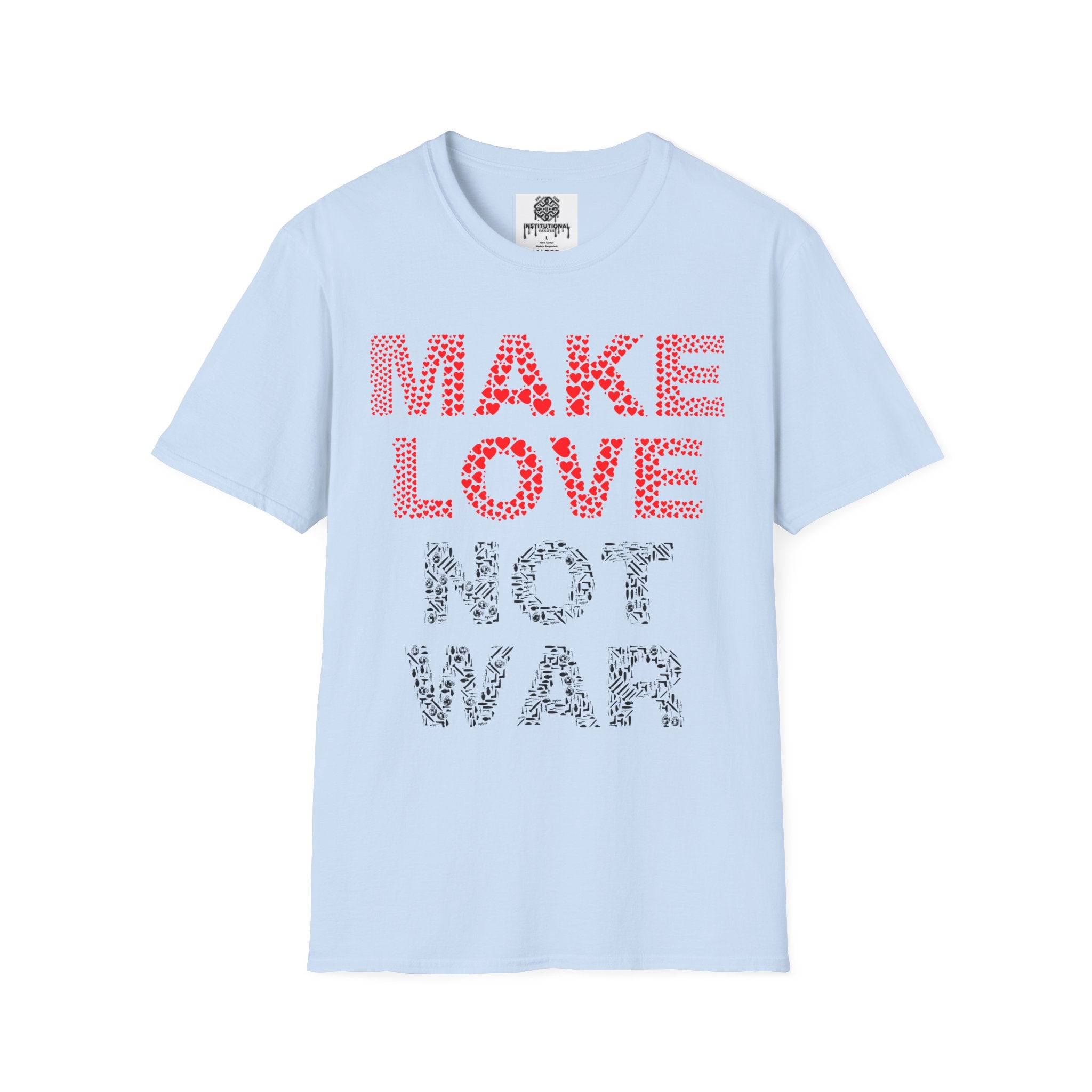 Make Love Not War T-Shirt — Retro Heart Dot Graphic Tee