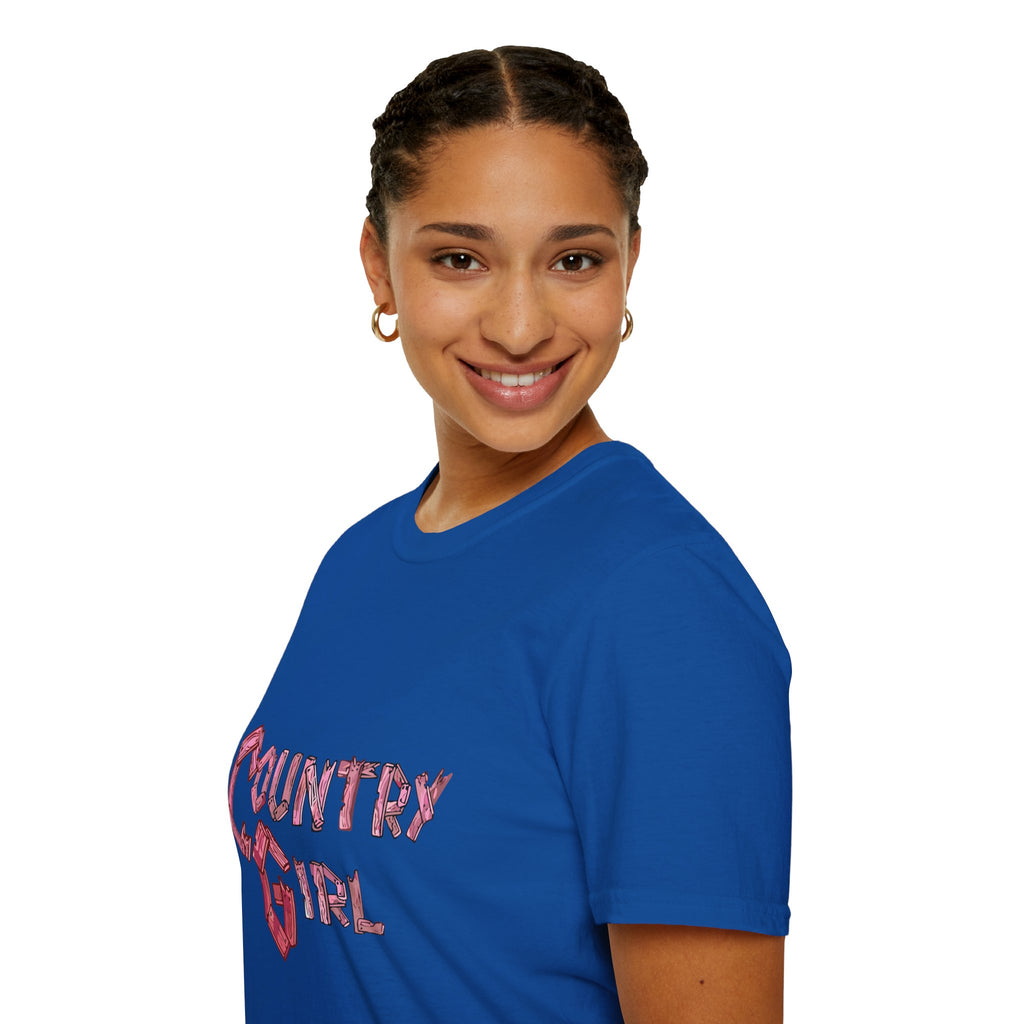 Country Girl T-Shirt — Western Pink Rope Typography Tee